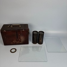 ANTIQUE BUTCHERS ELECTRIC PHOTO-LANTERN PROJECTOR WOODEN + LENSES + GLASS COVERS