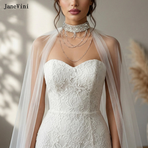 New bridal cape veil tulle - cape,