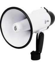 HLLO 108dB Megaphone with Siren and Voice Recording Function, 200m Range, White