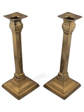 Pair Of Brass Candlesticks, H20cm