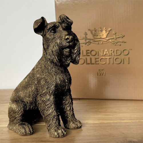 Schnauzer bronze figurine - schnauzer,