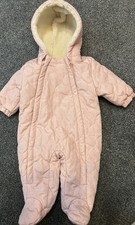 Next Baby Girl Warm Cosy Hooded Snowsuit Age 0-3 Months