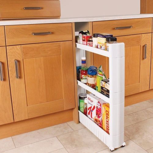 Slide out kitchen trolley rack