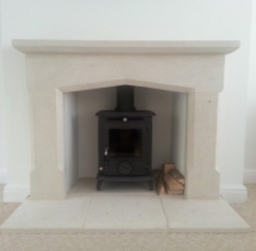 Bath stone natural fireplace - bath,