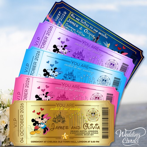 Disney wedding invite - invite, card