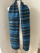 Seasalt Minimalist Scarf Modernist Cyan Multi Rrp £45.95 Bnwt