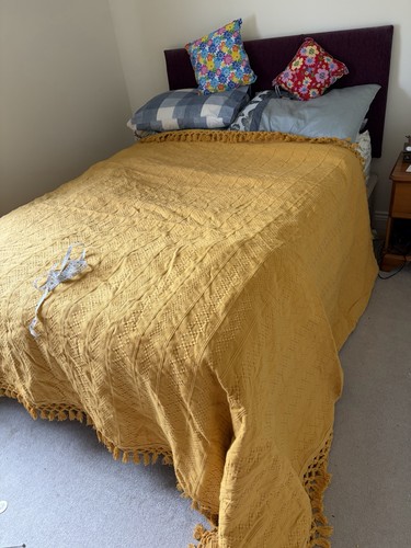 Cotton bedspreads mustard - 2, bedspreads,