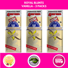 Royal Blunts Vanilla Flavour 3 Packs Rillo Size Tobacco Free TRACKED POSTAGE