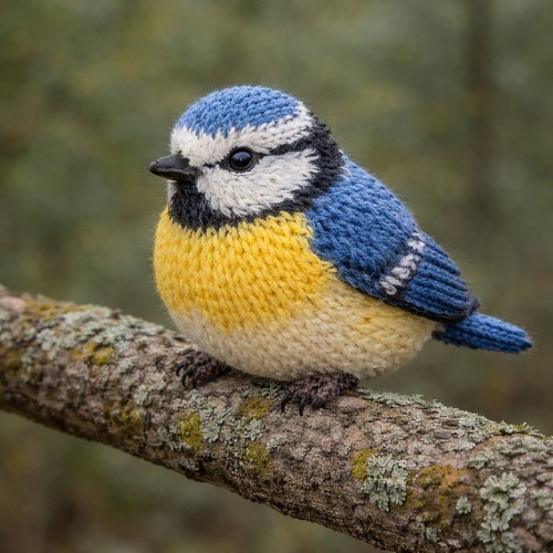 Blue tit bird knitting pattern - tit,
