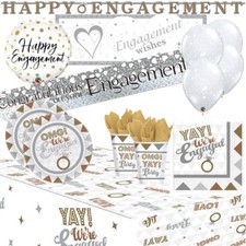 Engagement Party Decorations Supplies Napkins Tableware Banner Bunting