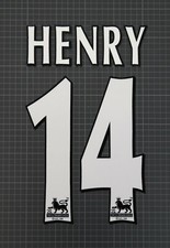 HENRY #14 1997-2007 Player Size Premier League White Nameset Lextra