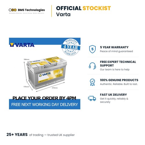 Varta agm car battery 12v - varta,