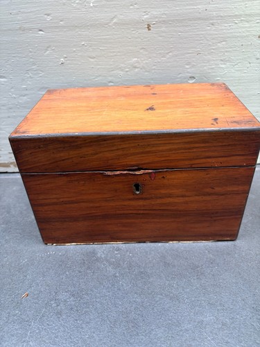 Antique wooden tea caddy for - tea,