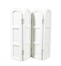 Dolls House White Panel 4 Fold