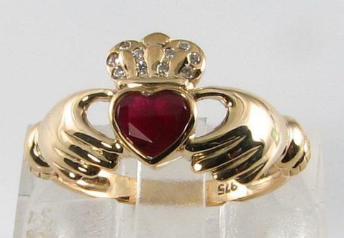9ct gold claddagh - 9k, 5mm