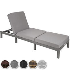 Sun Lounger Rattan Garden Recliner Chairs Outdoor Seats with Thick Seat Cushions