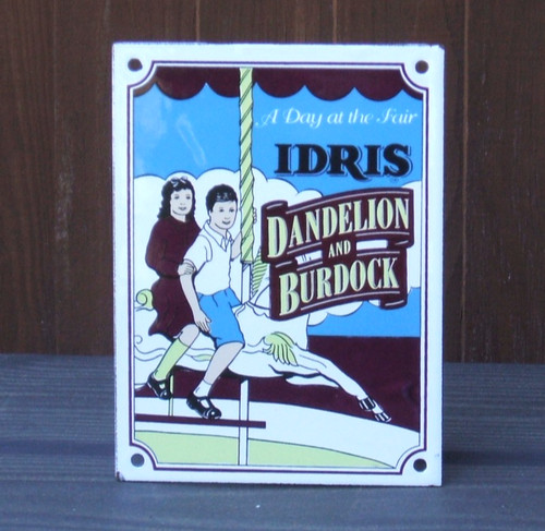 Enamel sign idris - enamel,