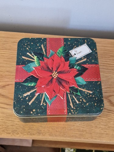 Empty christmas tin gift - empty,