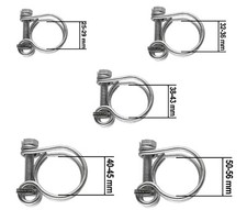 Double Wire Hose Clip Garden/Pond/Car/Water Suction/Koi Fish Pond Hose Clamp