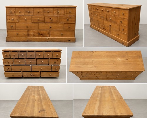 Large vintage drawer pine - vintage, 19-drawer