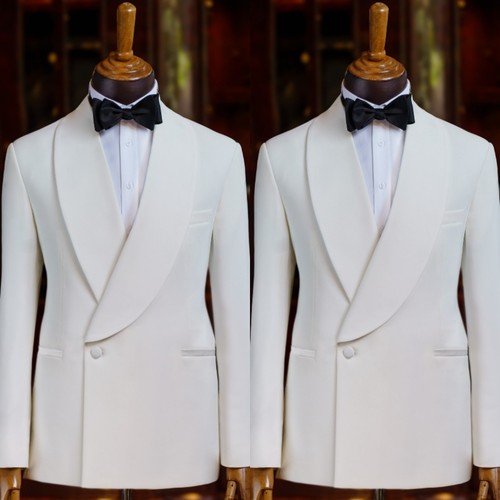 Formal white men - white, 2pcs