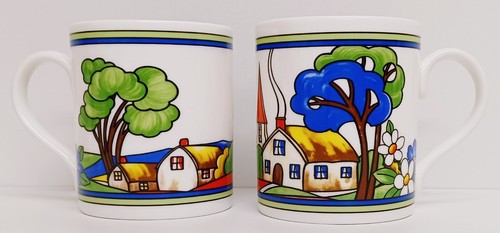 Village art deco mugs - deco,