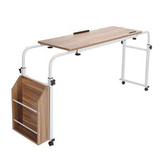 Oak Color Multifunctional Adjustable Over Bed Desk Foldable Study Table NEW