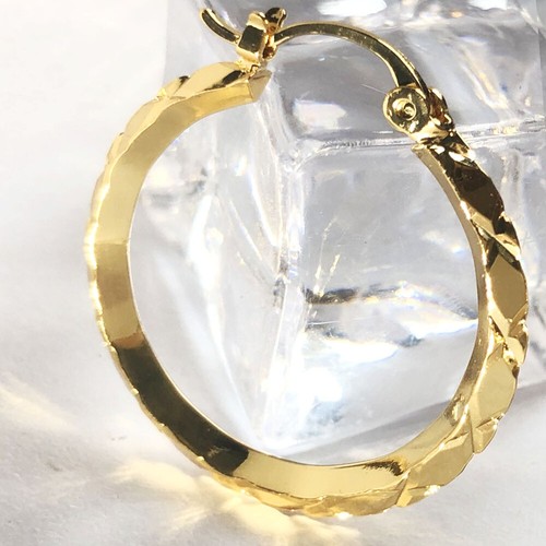 9ct gold creole earrings - 9ct,