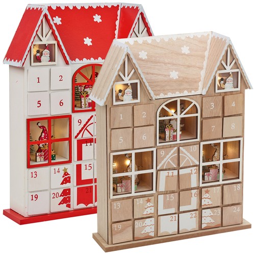 Wooden house advent calendar - wooden,