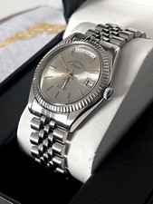 West End Watch Co Sowar Prima Automatic Vintage 36mm Silver Fluted Watch 25J