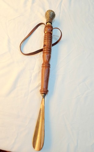 Solid brass shoe horn long - brass,