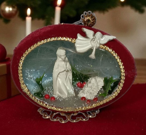 Vtg christmas ornament diorama - vtg,