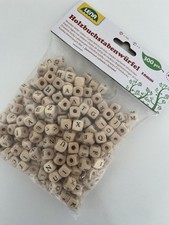 300 PCS Wooden Letter Beads 10x10x10 mm DIY Craft Jewellery Keychains Threading