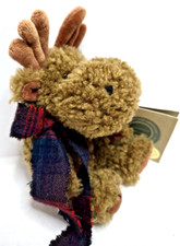 Boyds Bears MENDEL Moose Plush 20th Anniversary 6" Plaid Bow Original Tags