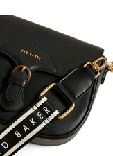 Ted Baker - ESIA - Webbing Saddle Crossbody Leather Bag - Black - NEW