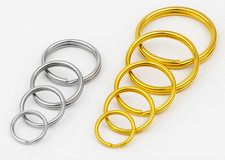 Silver & Gold Split Key Rings Small to XL Jump Hoop Loops for Keys, Crafts & Tag
