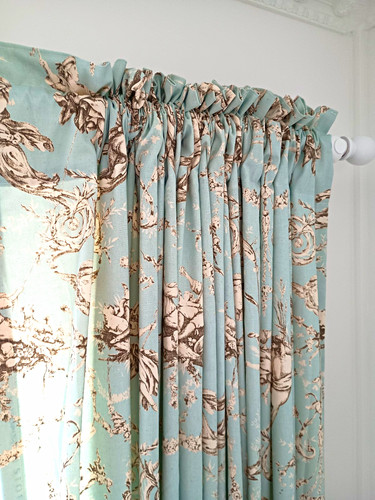 French toile curtain panels x - ,