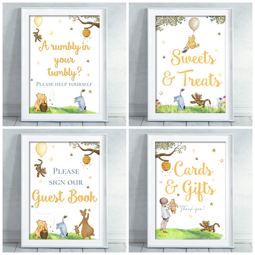 Winnie the pooh party signs - winnie,