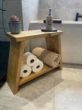 Rustic Milkmaid Side Table Urban Reclamation Handmade Solid Wood Brown Shelf