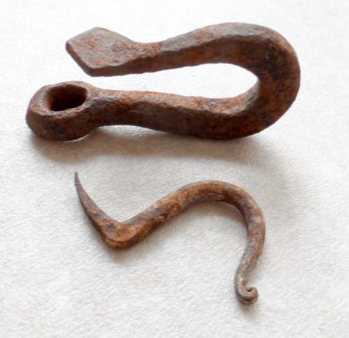 Two vintage iron - iron, hooks.