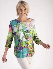 Chesca Floral Tunic Size