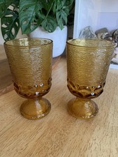 Set of 2 Vintage Golden Amber