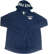 Victoria Secrets Pink Hoodie M Blue Drafted By Dallas Cowboy Rhinestones Zip Vtg