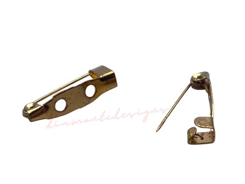 20mm gold plated brooch - gold,