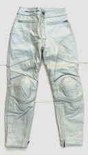 FRANK THOMAS Beige Ladies Leather Motorbike Trousers UK 12 or 30" Waist LBP