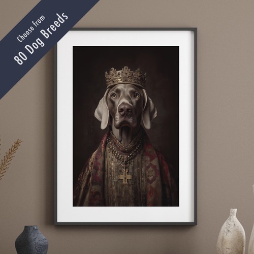 Royal dog portrait print - dog,