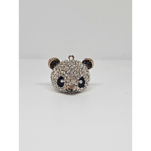 Gold tone rhinestone panda - rhinestone,