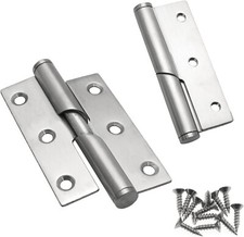 4Pack Rising Butt Door Hinges Left or Right Stainless Steel Lift Off Door Hinges