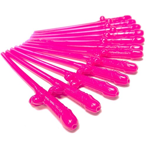 Bright pink willy straws - bright,