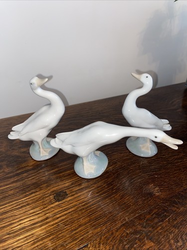 Three lladro geese duck - three,